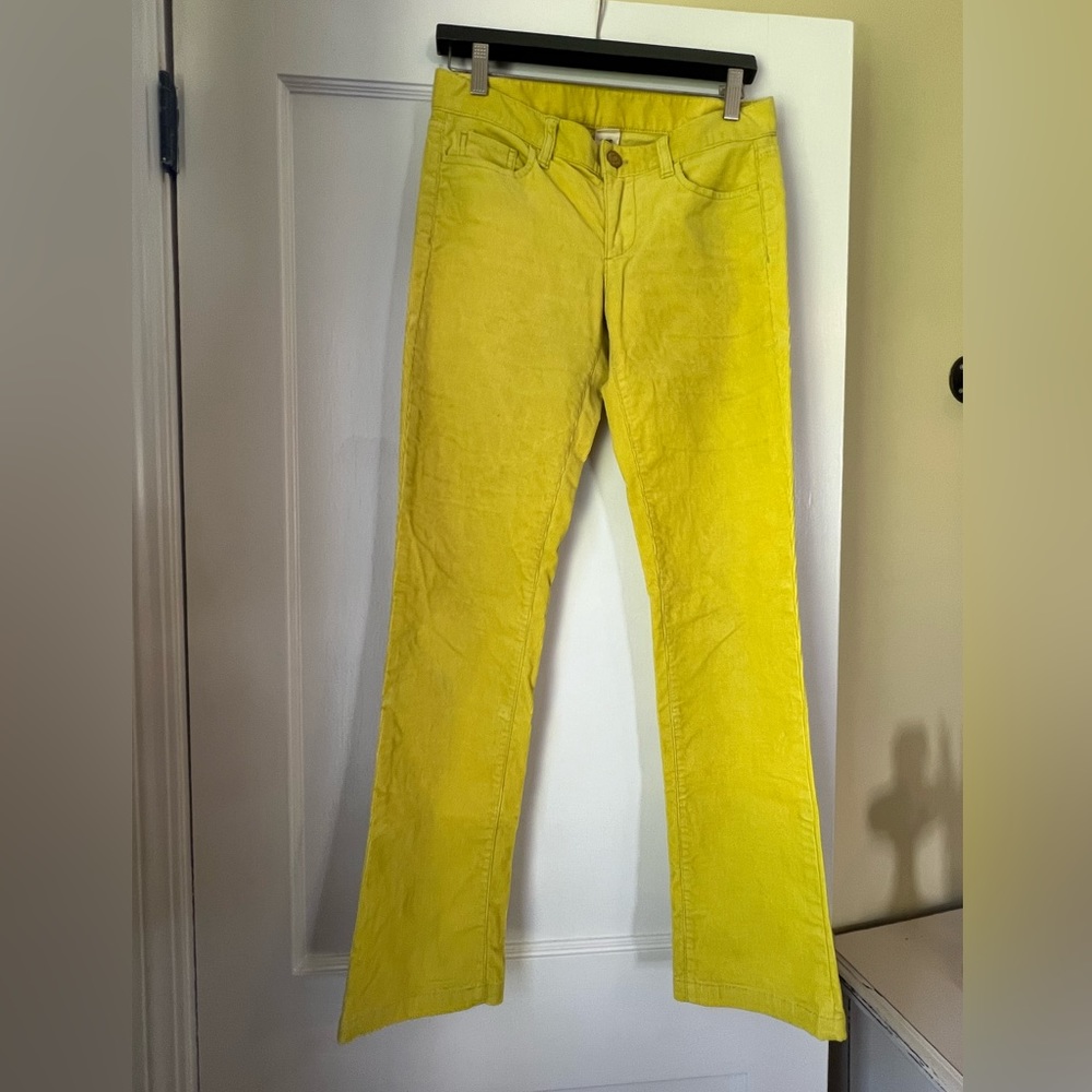 J.Crew Bright Yellow City Fit Corduroy Pants, Size 26S